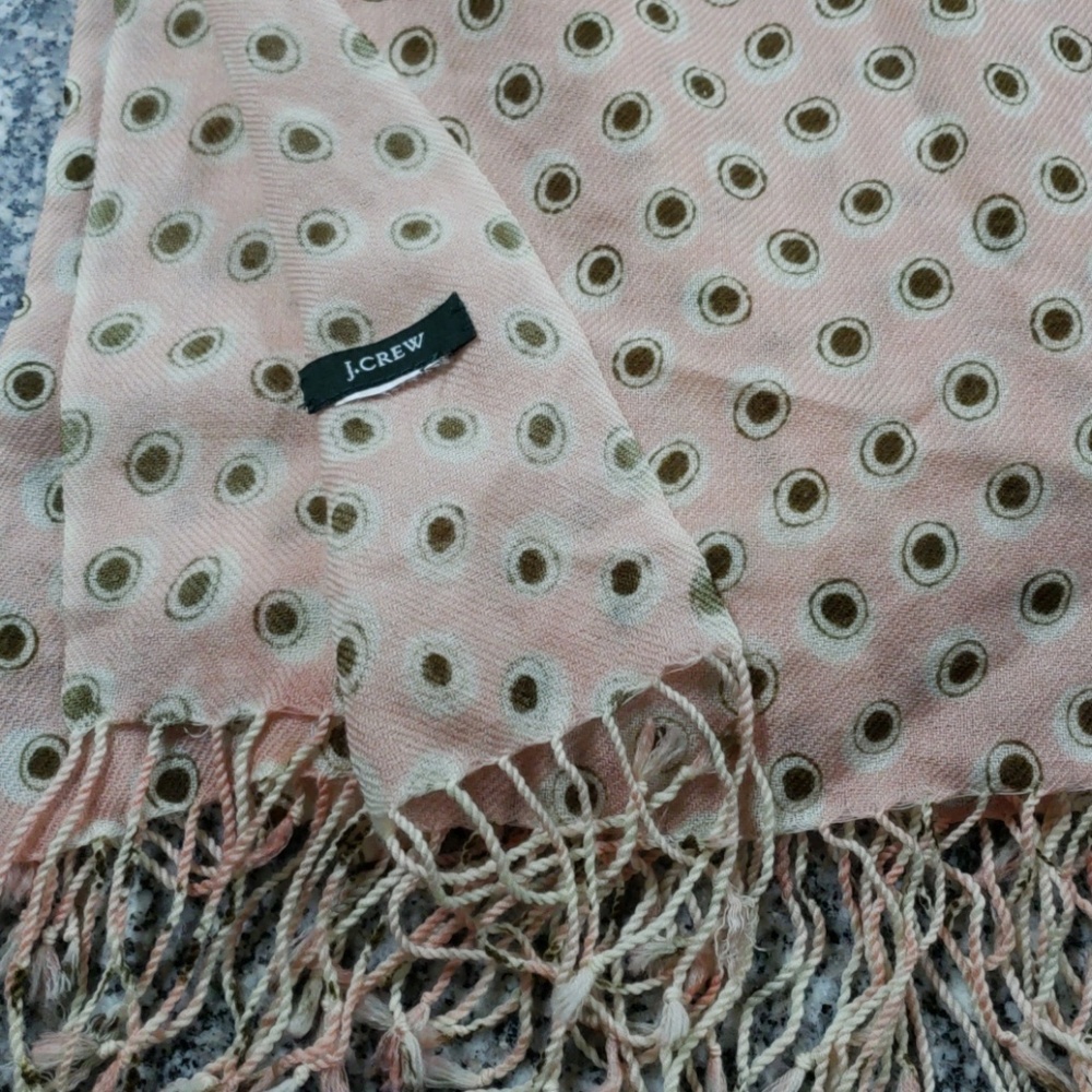 J Crew pink and brown scarf